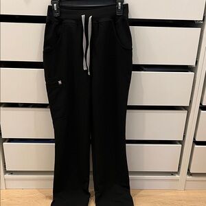 Figs Black women s Joggers with Gray Drawstring